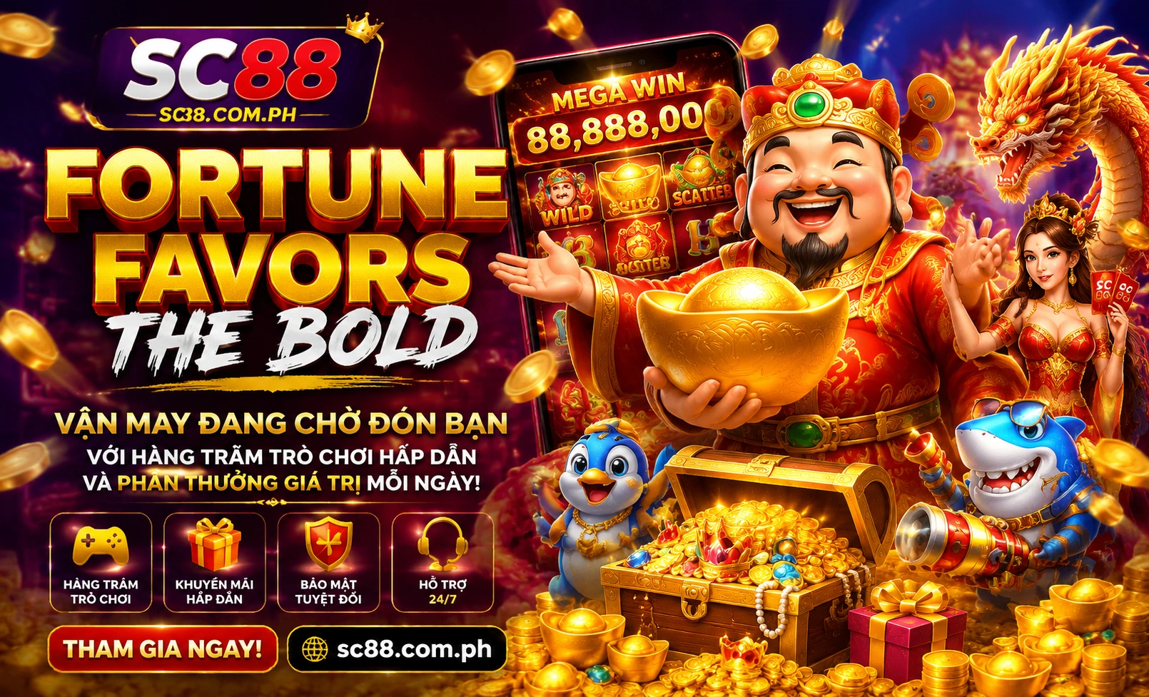Trò chơi SC88 hiển thị rõ ưu đãi