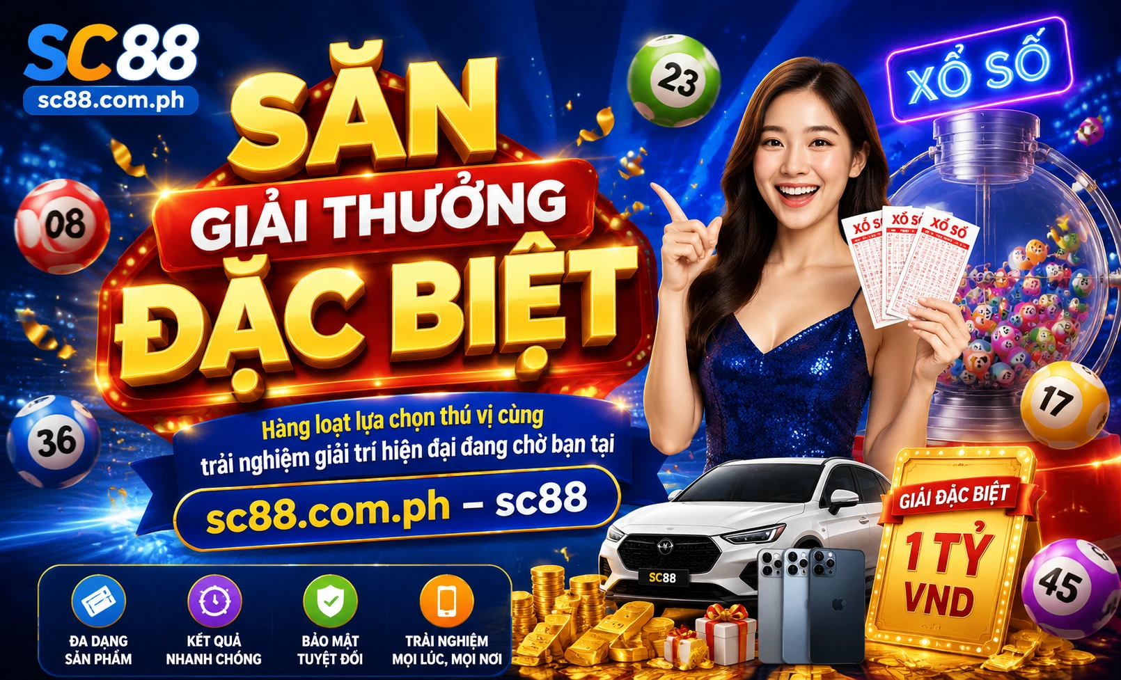 Người chơi xem xổ số SC88 trên điện thoại với bố cục card rõ ràng